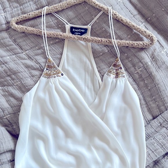 Bebe body suit white off white with gold embroiderie M - Picture 8 of 10